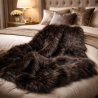 Brown Fur Throw | Brown Faux Fur Blanket | Brown Bear Fur Throw