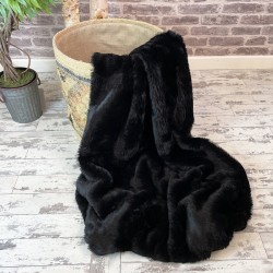 Plaid en fausse fourrure Panthère Noire | Grandes couvertures et couvre-lits en fausse fourrure