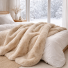 Beige Faux Fur Throw | Faux Pelt Blanket | Richmond Almond Fur Throw