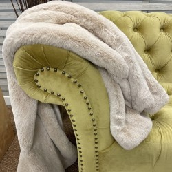 Beige Faux Fur Throw | Faux Pelt Blanket | Richmond Almond Fur Throw