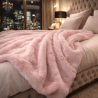 Richmond Pink Fur Throw | Large Faux Fur Blanket | Pale Pink Bedspread