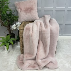 Richmond Pink Fur Throw | Large Faux Fur Blanket | Pale Pink Bedspread