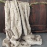 Beige Faux Fur Throw | Large Faux Fur Throw | Tundra Wolf Fur Throw