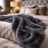Gray Faux Fur Throw | Grey Fur Blanket | Richmond Graphite Throw