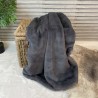 Gray Faux Fur Throw | Grey Fur Blanket | Richmond Graphite Throw