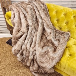 Faux Fur Blanket | Fake Fur Throw | Large Faux Fur Throw | Groundhog