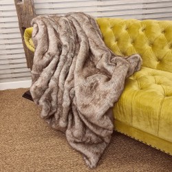 Faux Fur Blanket | Fake Fur Throw | Large Faux Fur Throw | Groundhog