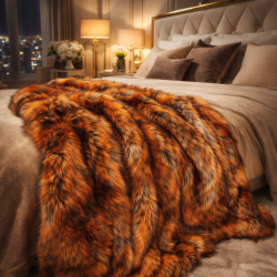 Zanzibar Faux Fur Throw | Ginger Faux Throw | Ginger Faux Fur Bedspread