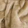 Camel Faux Fur Throw | Beige Faux Fur Bedspread | Long Haired Fur Throw