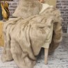 Beige Faux Fur Throw | Bed Faux Fur Throw | Long Haired Fur Throw
