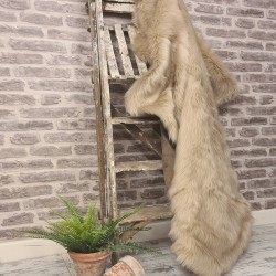 Beige Faux Fur Throw | Bed Faux Fur Throw | Long Haired Fur Throw