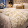 Mongolian Fur Blanket | Faux Sheepskin Throw | Cream Fur Throw