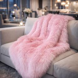 Pink Faux Fur Throw | Pink Fur Throw | Pink Fake Fur Throw