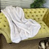 Faux Fur Throw Beige Frost | Large Beige Faux Fur Throw or Bedspread