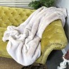 Faux Fur Throw Beige Frost | Large Beige Faux Fur Throw or Bedspread