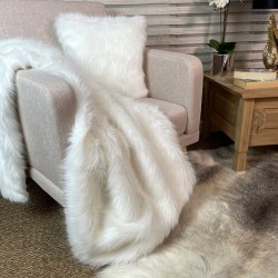 White Faux Fur Throw | White Fur Blanket | Deluxe Polar Throw
