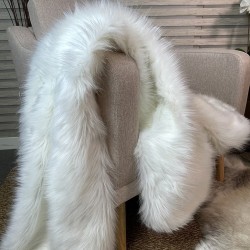 White Faux Fur Throw | White Fur Blanket | Deluxe Polar Throw