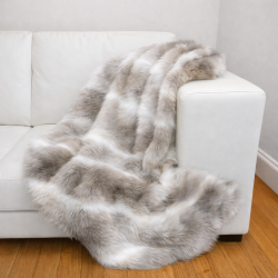 Reindeer Faux Fur Throws | Striped Fur Bedspreads |Reindeer Blankets