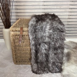 European Wolf Faux Fur Throw | Large Animal Fur Throw | Fur Bedspread