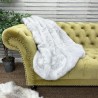 Silver Fox Fur Throw | White Faux Fur Blanket | Grey/White Bedspread