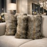 Striped Faux Fur Cushions | Wolf Fake Fur Cushions | Fur Sofa Cushions