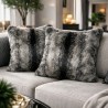 Faux Fur Scatter Cushions | Fur Sofa Cushions | Striped Fur Cushions