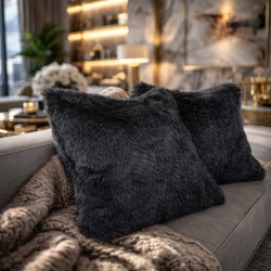 Grey Faux Fur Cushion Covers | Grey Fur Pillows and Cushions