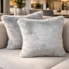 Housses de coussin en fausse fourrure gris clair cendré | Coussins et oreillers en fausse fourrure grise