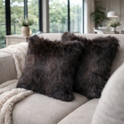 Faux Fur Cushions | Brown Cushion Covers | Brown Bear Fur Sofa Cushions
