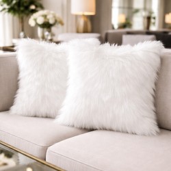 Cream Faux Fur Cushions | Cream Cushions | Deluxe Polar Cushion Covers