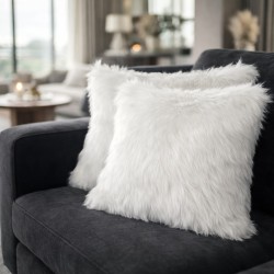 Coussin en fausse fourrure de luxe polaire | Oreiller en fourrure blanche | Coussins en fourrure blanche