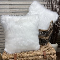Coussin en fausse fourrure de luxe polaire | Oreiller en fourrure blanche | Coussins en fourrure blanche