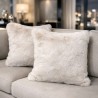 Coussin en fausse fourrure beige Richmond | Oreiller en fourrure beige | Coussin en fourrure beige