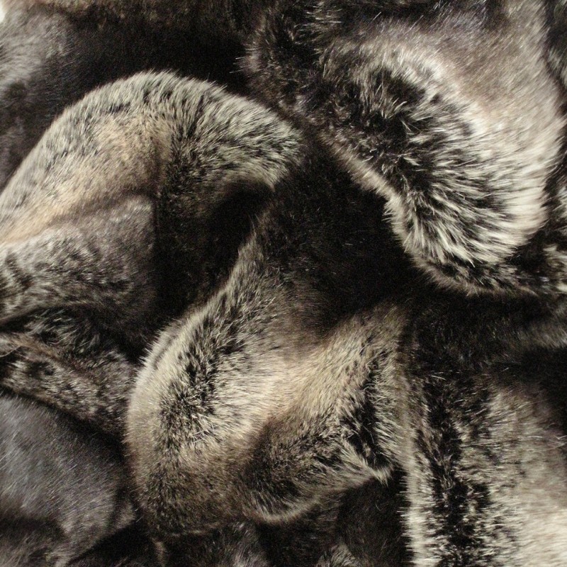 Faux Fur Cushion Covers | Striped Cushions | Dark Chinchilla Cushions