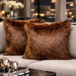 Raynard Faux Fur Cushions | Brown Fur Pillows | Fur Cushion Covers