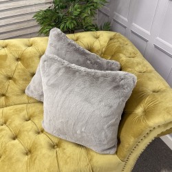 Faux Fur Cushions Richmond Taupe | Taupe Fur Pillows | Pale Grey Cushions