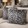 Grey Leopard Faux Fur Cushion | Animal Print Fur Pillow, Cushion Cover