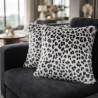 Coussin en fausse fourrure léopard gris | Coussin imprimé animal, housse de coussin