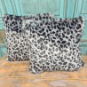Grey Leopard Faux Fur Cushions | Animal Print Fur Pillows | Cushion Covers