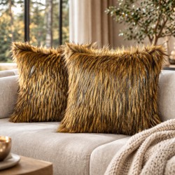 Coussin en fausse fourrure de renard roux | Coussins et oreillers en fourrure de renard | Housse de coussin