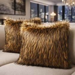 Coussin en fausse fourrure de renard roux | Coussins et oreillers en fourrure de renard | Housse de coussin