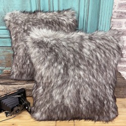 European Wolf Fur Cushion Covers | Long-Haired Fur Cushions and Pillows