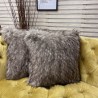 European Wolf Fur Cushion Covers | Long-Haired Fur Cushions and Pillows