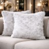 Silver Fox Faux Fur Cushions | Fox Fur Pillows | Grey Sofa Cushions