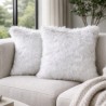 Silver Fox Faux Fur Cushions | Fox Fur Pillows | Grey Sofa Cushions