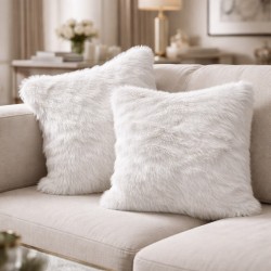 Silver Fox Faux Fur Cushions | Fox Fur Pillows | Silver Fur Cushions