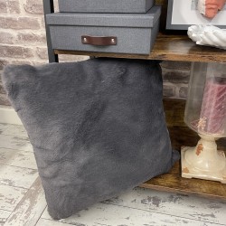 Richmond Graphite Faux Fur Cushion | Grey Fur Pillow | Grey Fur Cushion
