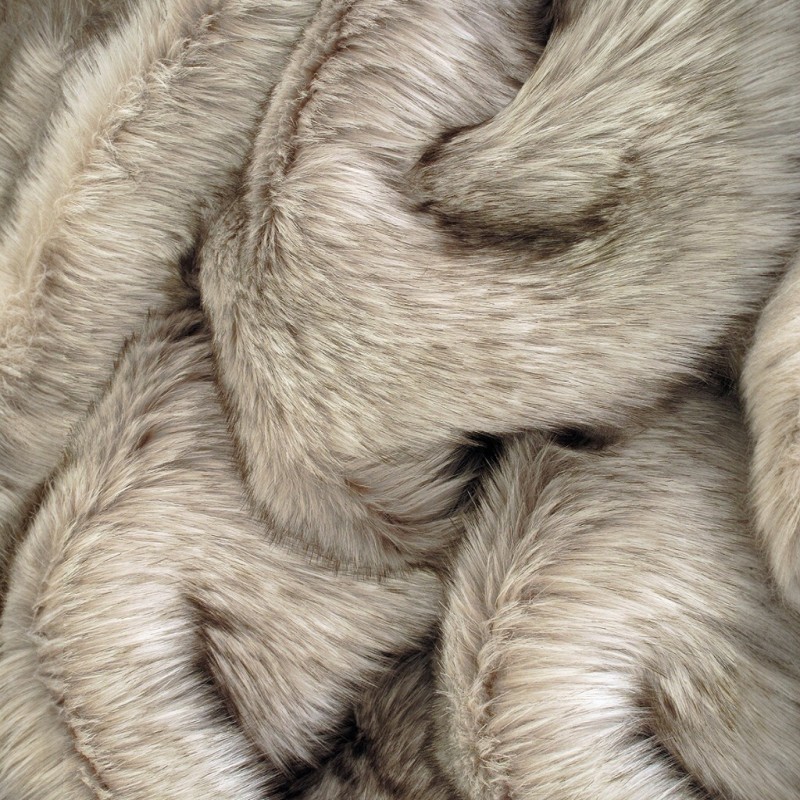 Tundra Wolf Faux Fur Cushions | Long-Haired Beige Faux Fur Cushions | Beige Pillows