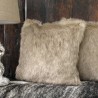 Tundra Wolf Faux Fur Cushions | Long-Haired Beige Faux Fur Cushions | Beige Pillows