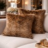 Nouveaux coussins en fausse fourrure de vison | Housses et oreillers de luxe en fourrure marron